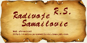 Radivoje Samailović vizit kartica